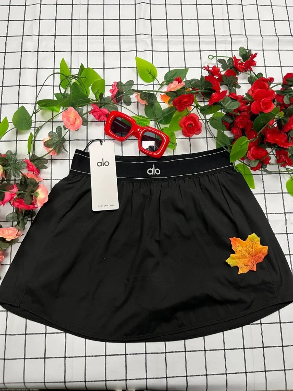 NWT🐶 Alo Yoga Match Point Black Tennis Skirt | Create a Stylish Look🍖